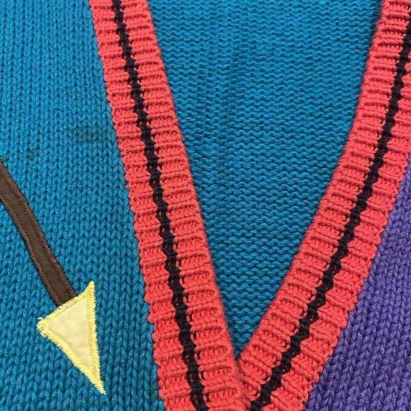 Vintage Southwestern‎ Native American theme Cardigan Sweater Sharon Young Medium - Picture 6 of 6